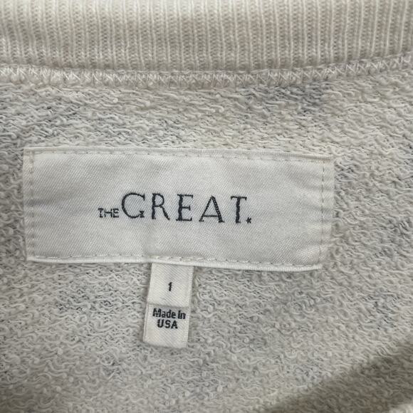 THE GREAT. Cream and Black Patterned Crew Neck Sweater - Picture 5 of 9
